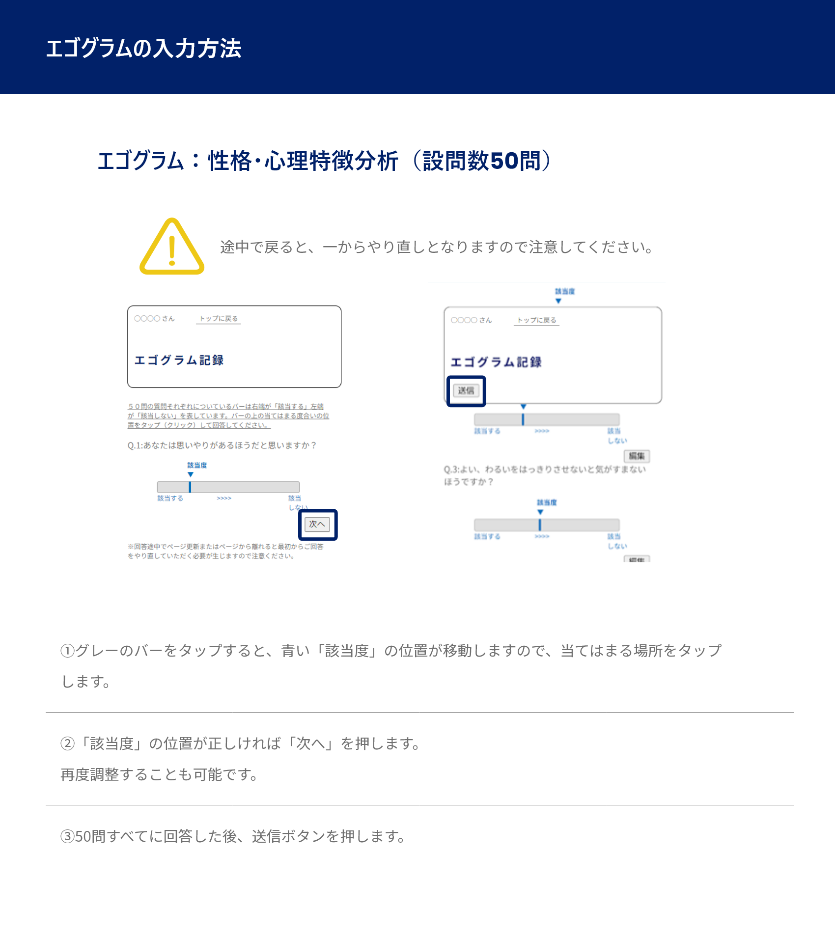 エゴグラムの入力方法